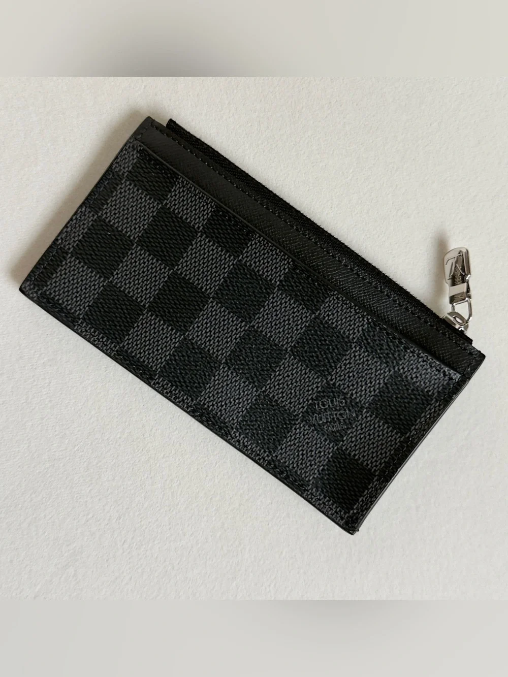 Louis Vuitton Damier Graphite Coin Card Holder Zipper Card Wallet Box & Dust Bag